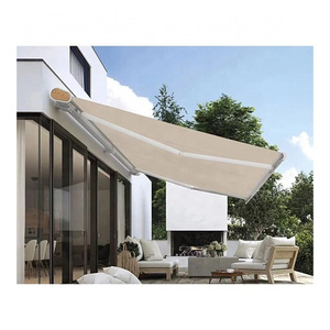 Hot Sale Waterproof Outdoor Motorized Awning Folding Aluminum Arm Full Cassette Retractable Awning shade patio