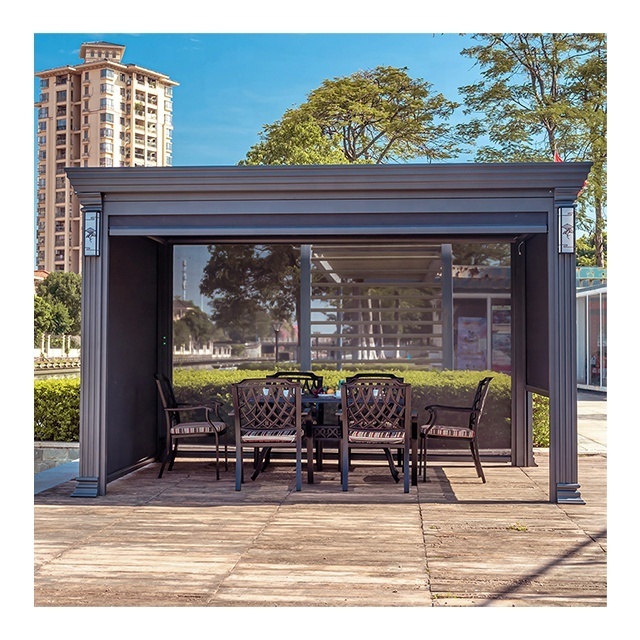 Motorized Waterproof Outdoor Aluminium Pergola Morden Gazebo With Adjustable Louvers Gazebos Pergolas And Gazebos Outdoor