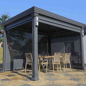 Outdoor Modern Automatic Gazebo Arbours Outdoor Aluminium Pergola For Sun Blinds Auvent Retractable Awning Canopy