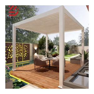 Customize Outdoor Waterproof Pool Grey Roof Garden Canopy Line Aluminum Gazebo Metal Pergola