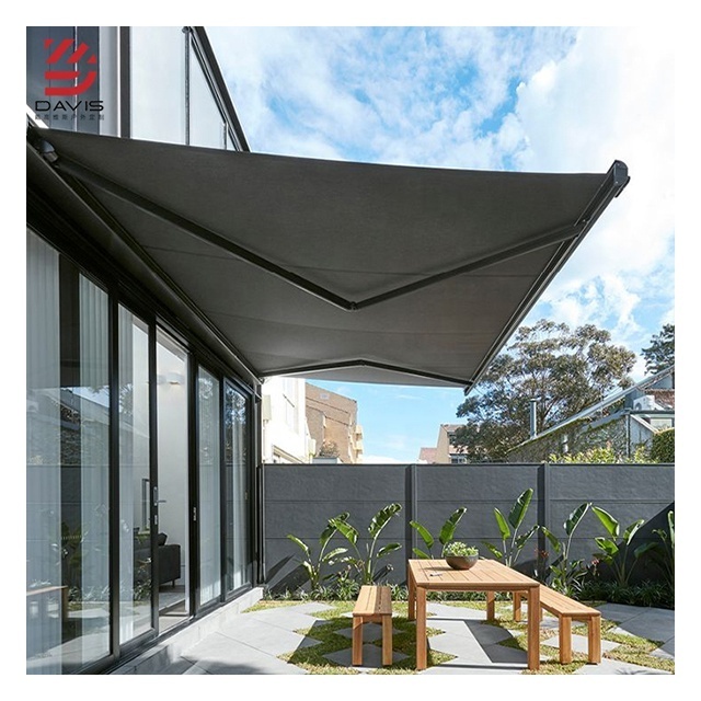 Motorized Retractable Awning Outdoor Canopy Side Aluminum Patio Electric Tent Retractable Awning Windows Gazebo