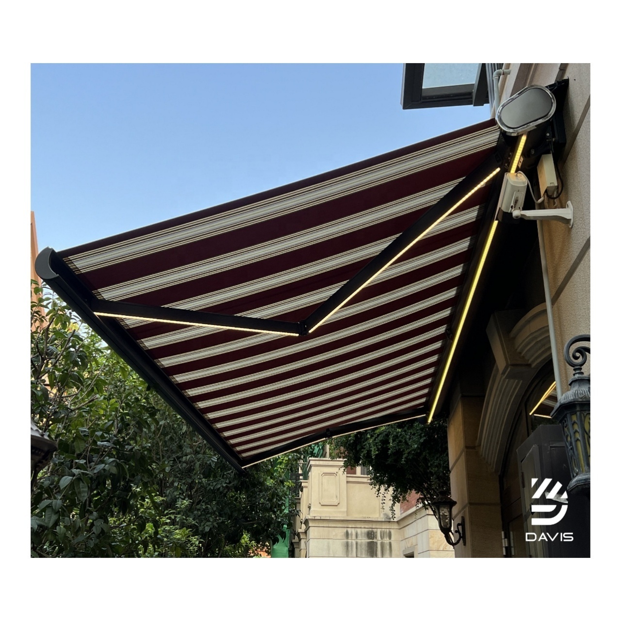 Hot Sale Waterproof Outdoor Motorized Awning Folding Aluminum Arm Full Cassette Retractable Awning shade patio