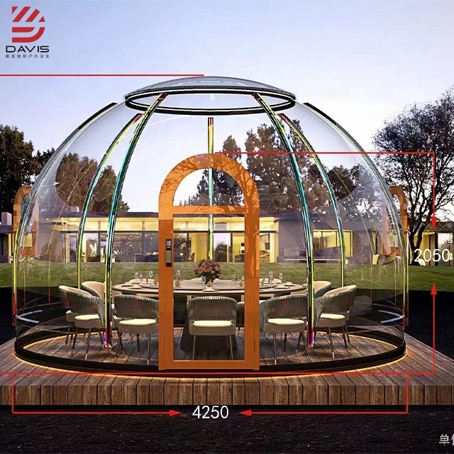 Glamping Luxury Dome Transparent Insulated Plastic Bubble Dome House Glass Prefab Outdoor Dome Tent House