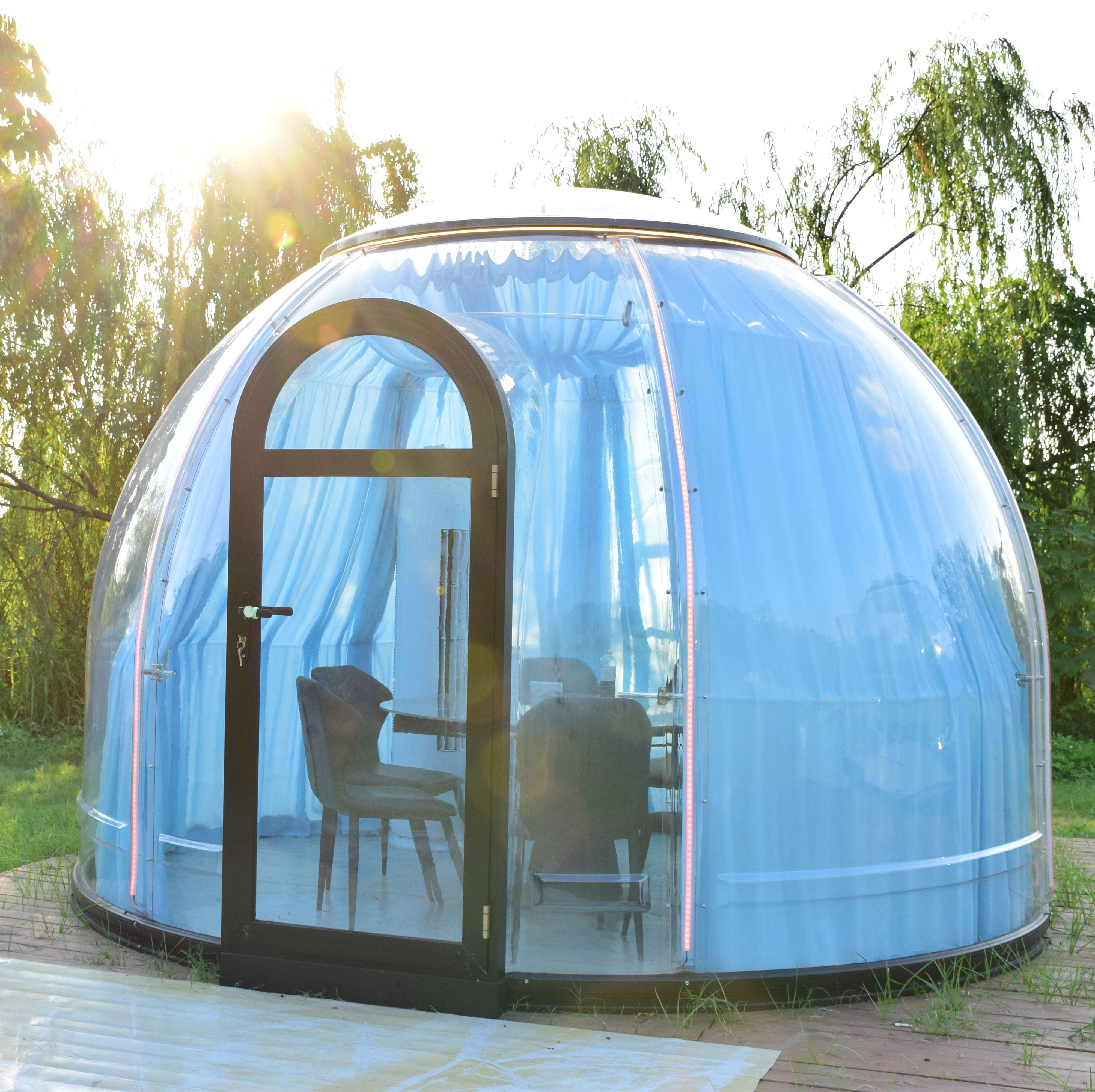 Glamping Luxury Dome Transparent Insulated Plastic Bubble Dome House Glass Prefab Outdoor Dome Tent House