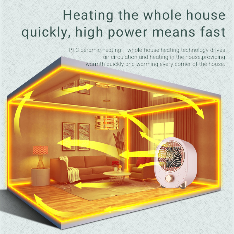 New low-noise desktop heater small home office ceramic PTC vertical heater power outage protection electric heater