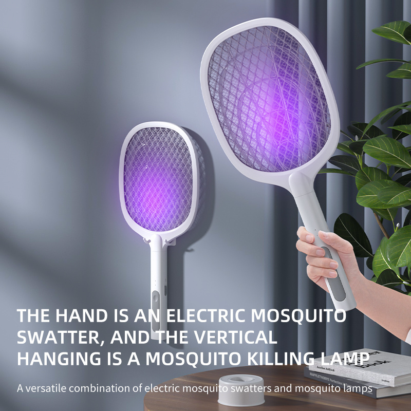 High quality 2-in-1 electric fly swatter light-emitting diode light rechargeable mosquito killer mosquito lamp mosquito killer