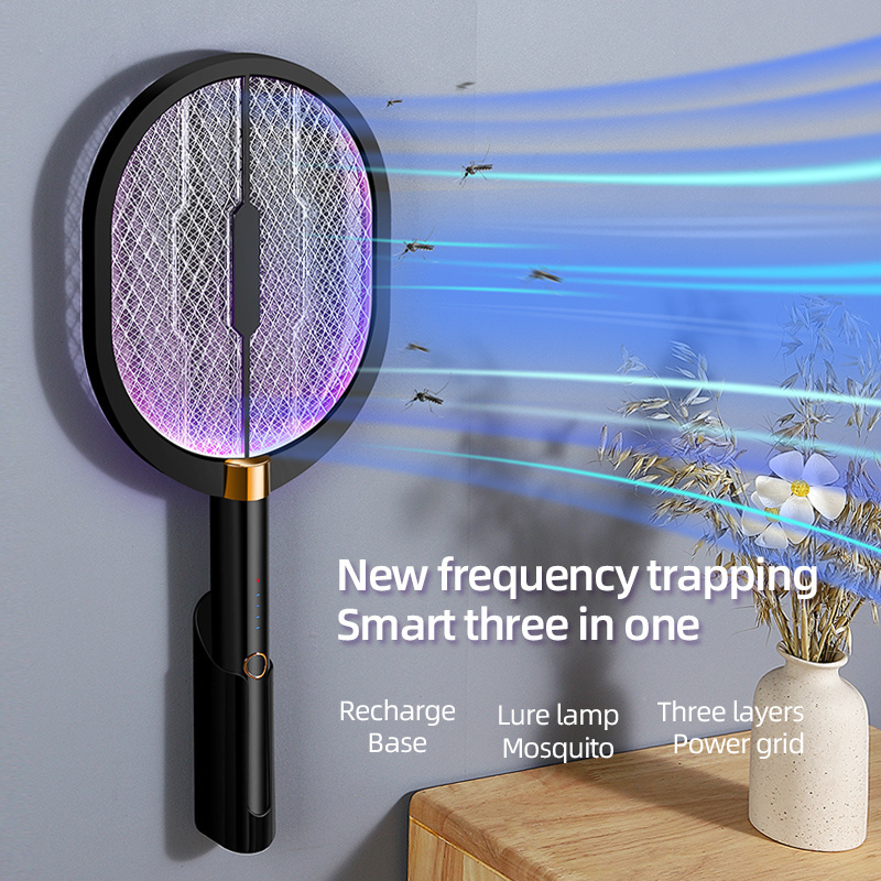 Home electric mosquito swatter rechargeable hanging handheld 3-in-1 can be used 1-3 hours DC5VUSB mosquito killer racket