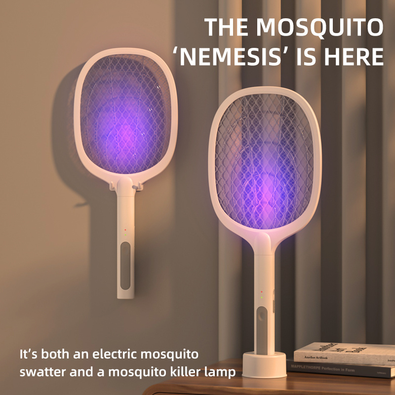 High quality 2-in-1 electric fly swatter light-emitting diode light rechargeable mosquito killer mosquito lamp mosquito killer