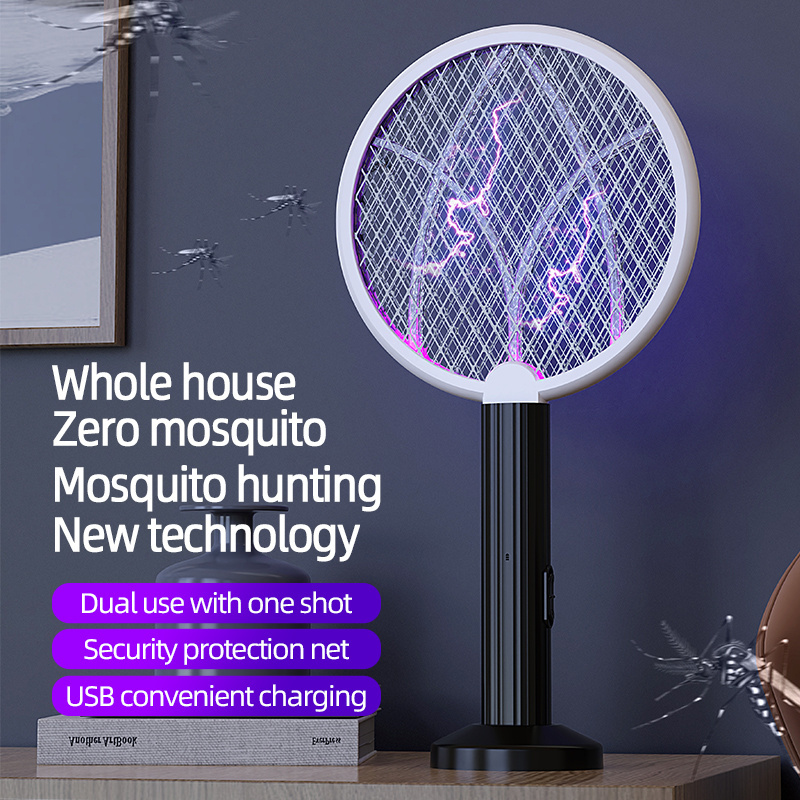 Hot Sale Pest Control USB Mosquito Cloverleaf UV Electric Mosquito Bat Fly Swat with Base Rechargeable Exterminator Mosquito