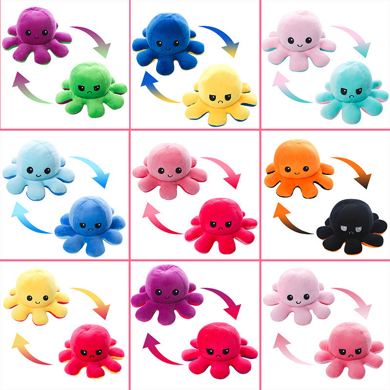 DAIHE Hot Selling Factory Cheap Stuffed Animals Toys Octopus Flip Funny Reversible Plush Octopus Pillow