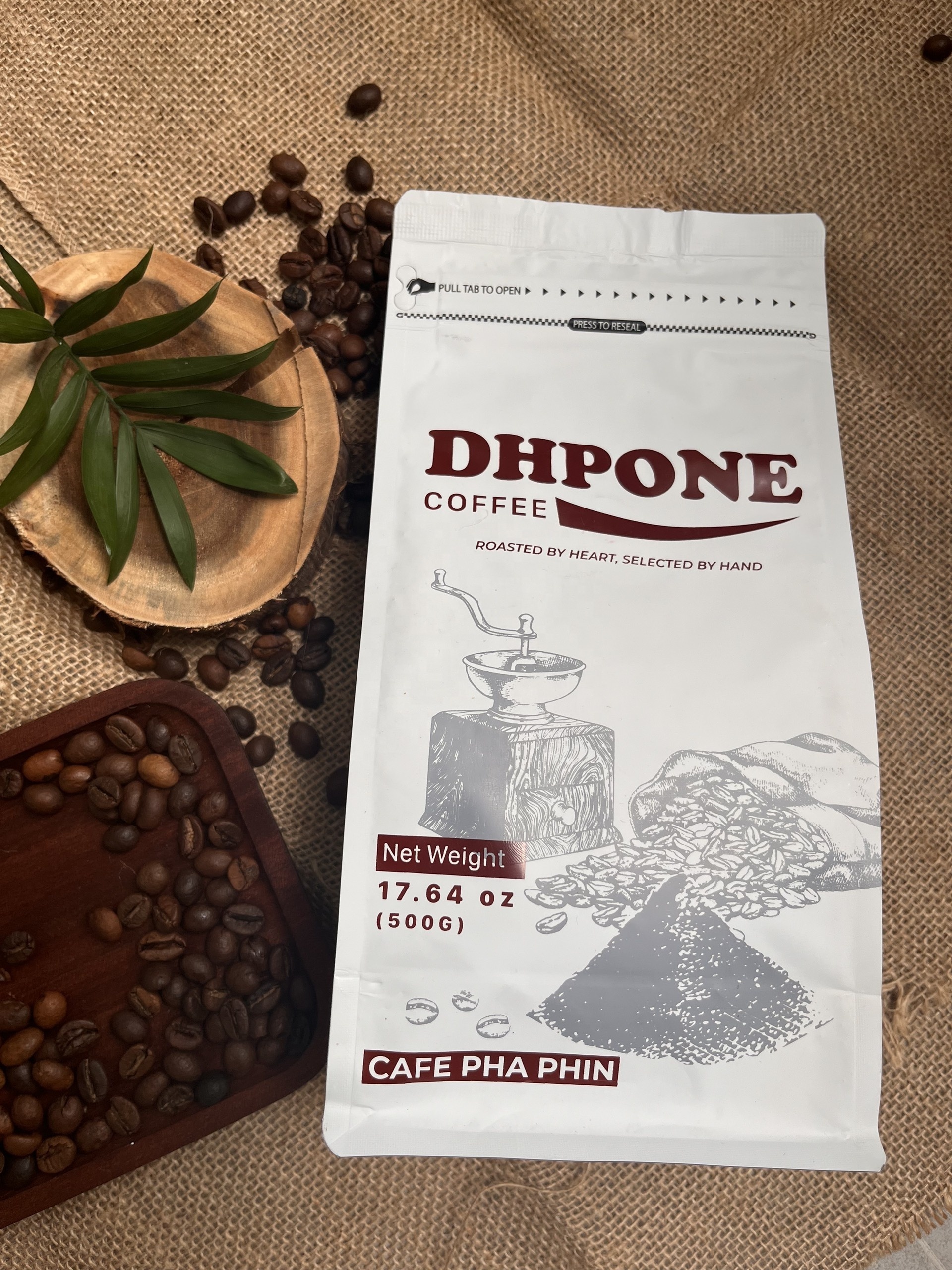 DHPONE 500g Medium Clean Roasted Coffee Blend Arabica Robusta Caffeinated Specially Vietnam Manufacturer