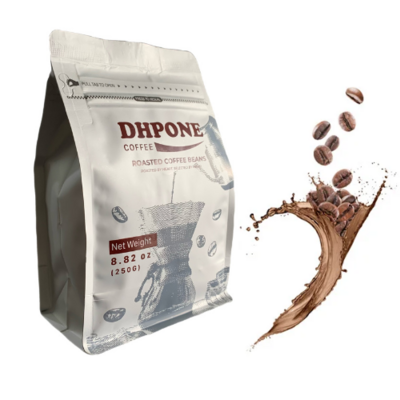 DHPone 500g Medium Roasted Arabica Robusta Coffee Beans Blend One-Way Degassing Valve Packaged for Coffee Connoisseurs