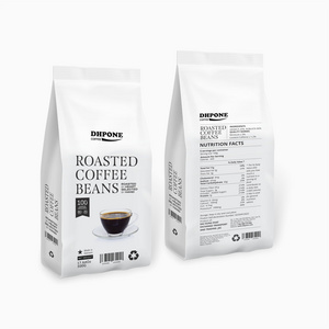 DHPone 500g Pure Arabica and Robusta Roasted Coffee Beans One-Way Degassing Valve Packaged in Paper Bag for Coffee Connoisseurs