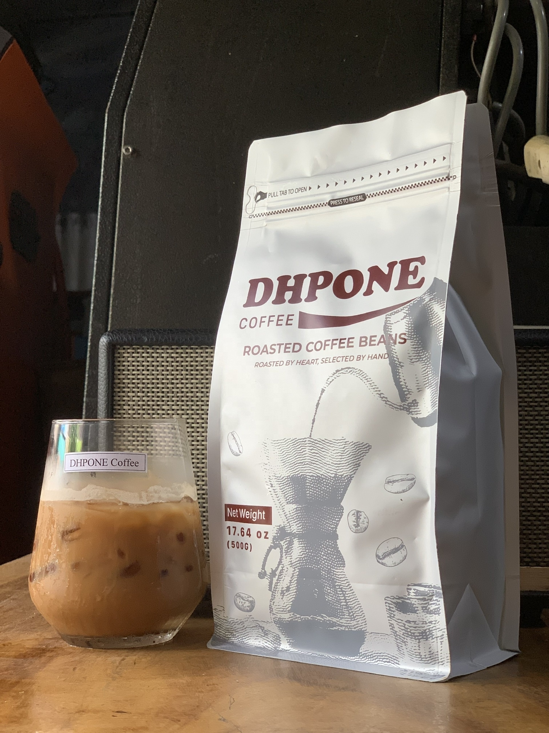 DHPONE roasted coffee bean 20% Arabica 80% Robusta made in Vietnam packing 500gram use by phin filter or coffee machine