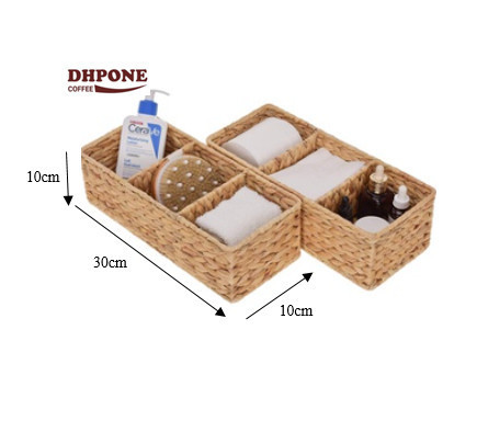 Handmade water hyacinth Woven Storage Box Basket with Sundry Bath Cosmetic Towel holder/Multifunction