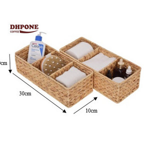 Handmade water hyacinth Woven Storage Box Basket with Sundry Bath Cosmetic Towel holder/Multifunction