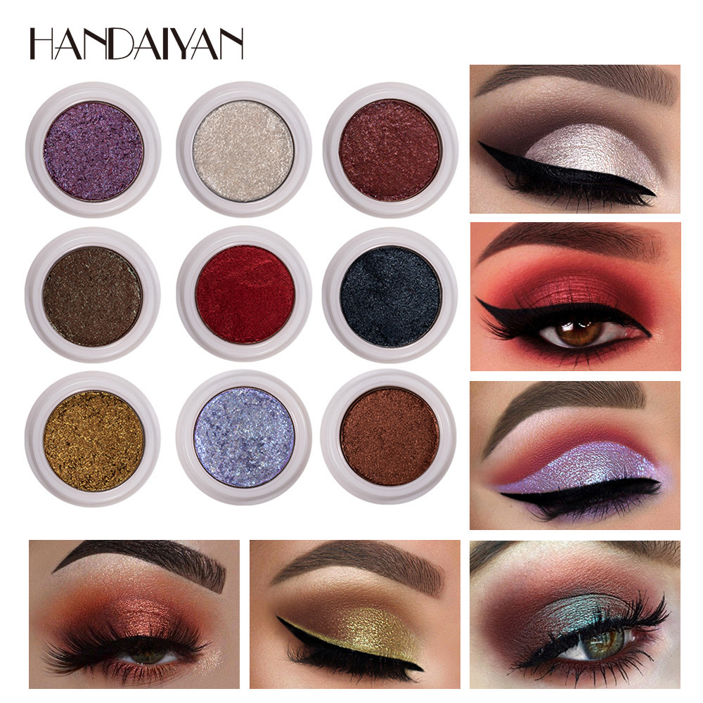 Handaiyan Sombras Cosmetics Makeup Glitter Eyeshadow Wet Makeup Bulk Pressed High Pigment Make Glitter Eyeshadow Palette