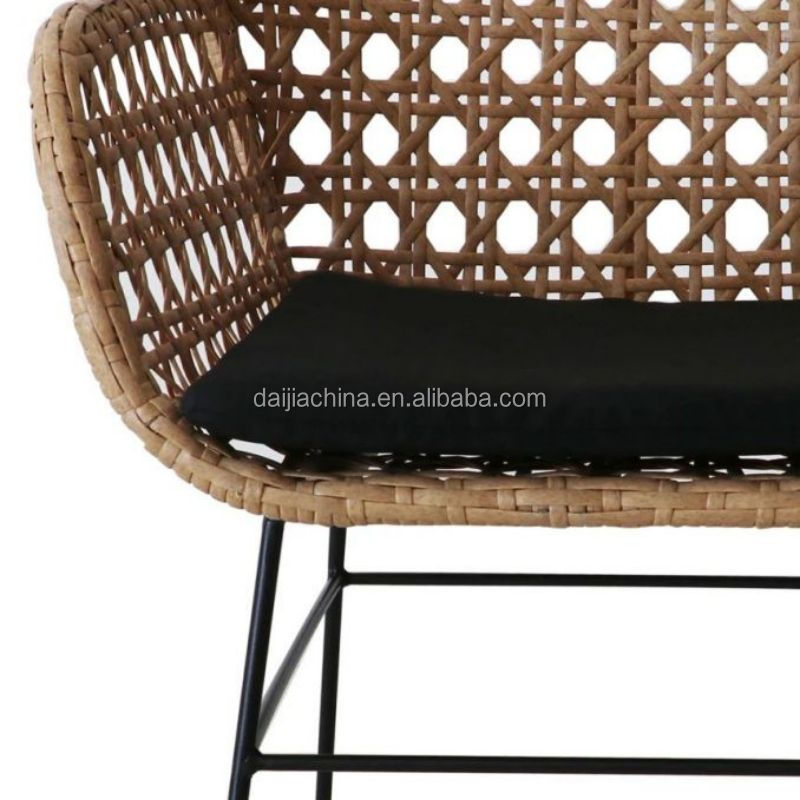 Patio Conversation Set Furniture Set for Small Balcony Rattan Chairs and Table with Cushions