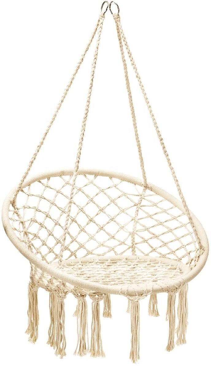 Soft Cushion Durable Hanging Hardware Kit 100% Cotton Rope Portable hammock Chair