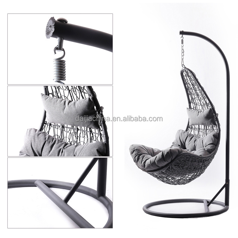 Galvanized Maple Shaped Outdoor Patio Swing Chair with Circle Pattern