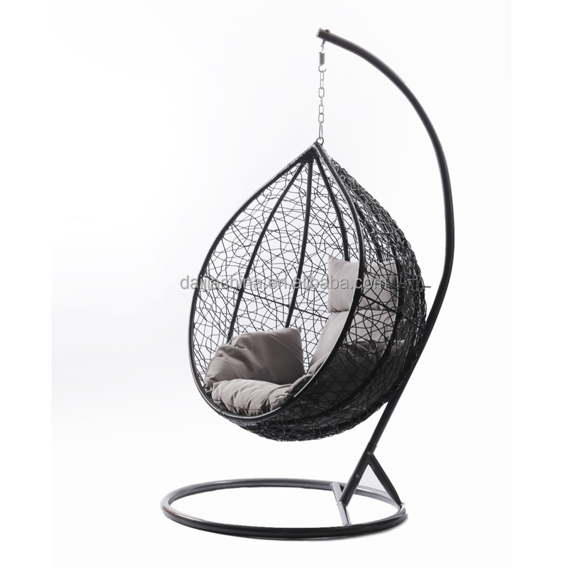 Daijia Hot Sale Water Drop Patio Classic Wicker Rattan Egg Hanging Swing Chair