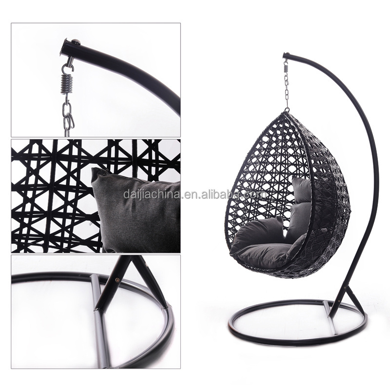 Double Wide Flat Rattan Wicker Swing Hanging Chair Heart Shaped