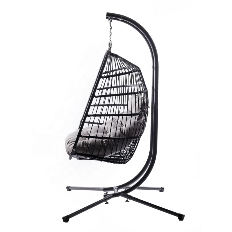 DAIJIACHINA foldable swings modern outdoor garden rope wicker rattan hanging chairs new arrival 2 seater  furniture