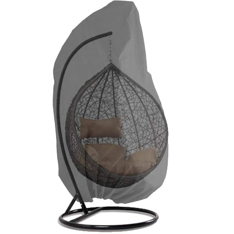 Patio Hanging Chair Cover Waterproof Heavy Duty Wicker Egg Swing Chair Covers with Zipper Garden Furniture Cover (Bla