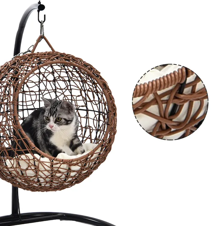 Nest Rattan Pet Cat Dog House Hammock Hanging Cave Cat Hanging Swing Chair