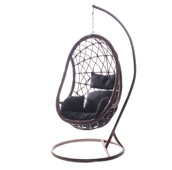 Hanging Chair Cushion With Stand Patio Garden Swing Egg Chair Wicker Rattan Hammock