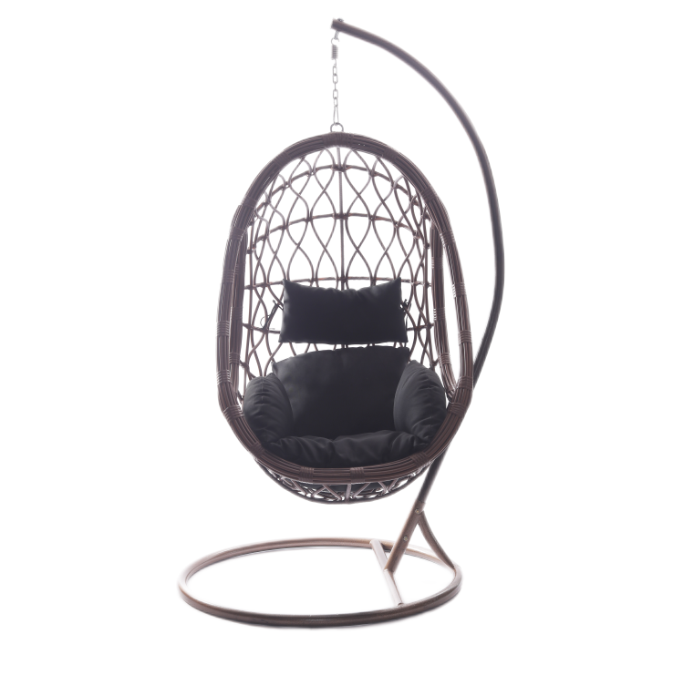 Hanging Chair Cushion With Stand Patio Garden Swing Egg Chair Wicker Rattan Hammock