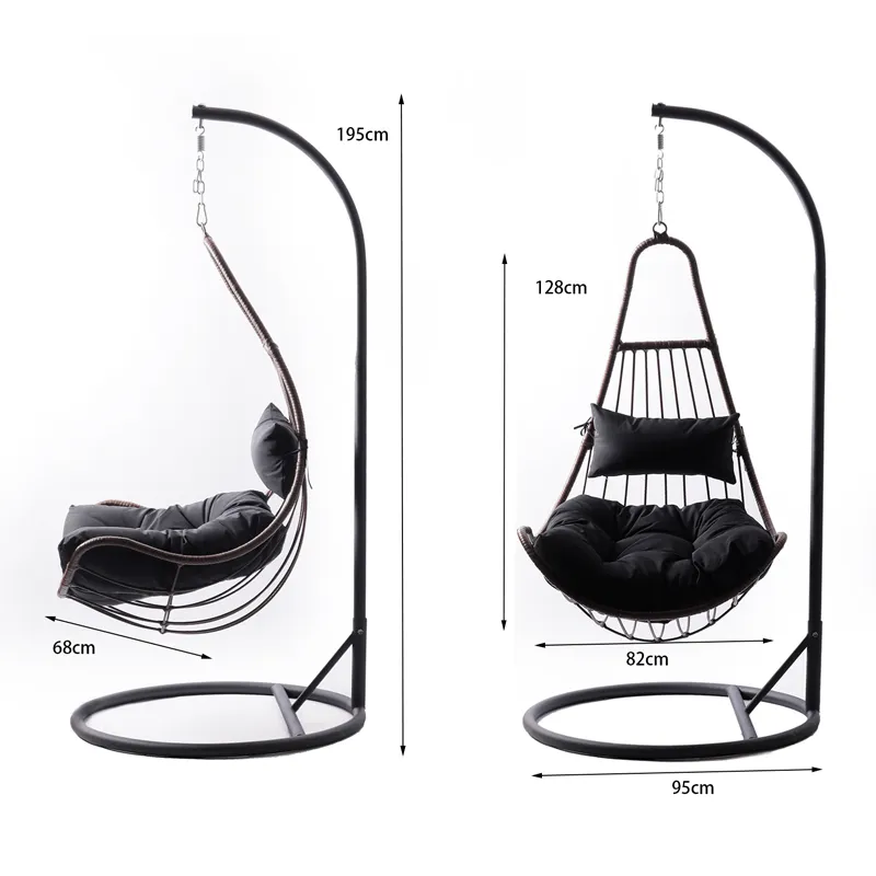 Outdoor Garden Furniture Patio Wicker Rattan Porch Hanging Basket Swing Chair