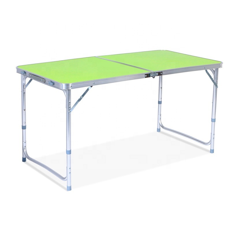 Portable folding camping picnic table with umbrella holes Aluminum  suitcase table