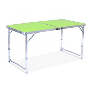 Portable folding camping picnic table with umbrella holes Aluminum  suitcase table