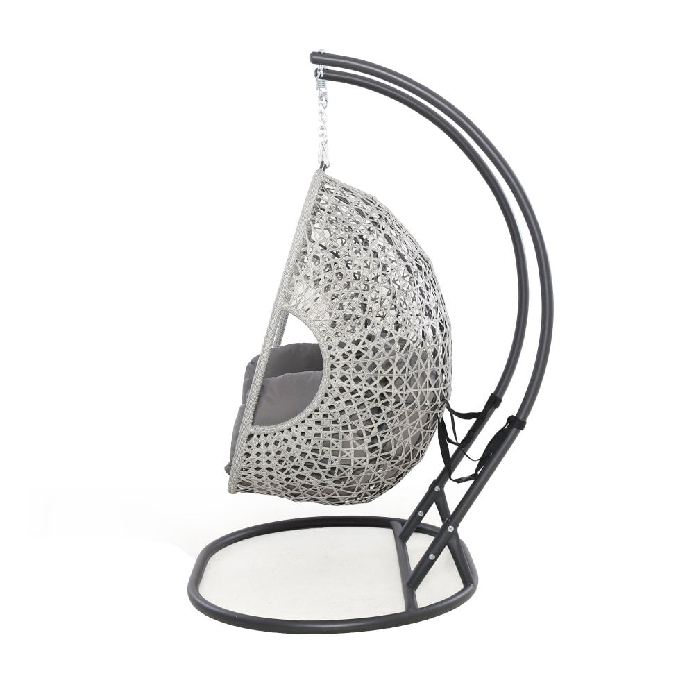 Wicker 2-Seater Swings Oversize Basket Chairs with Strong Frame Modern Garden Double-Seat Hanging Chair Rattan Outdoor Furniture