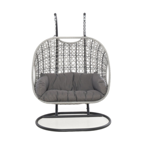 Wicker 2-Seater Swings Oversize Basket Chairs with Strong Frame Modern Garden Double-Seat Hanging Chair Rattan Outdoor Furniture