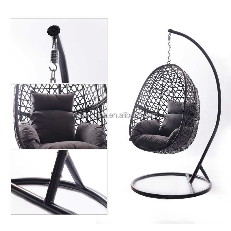 KD Structure Hanging Egg Chair Hot Selling Outdoor Rattan Swings Modern Single Wicker Patio Garden Furniture