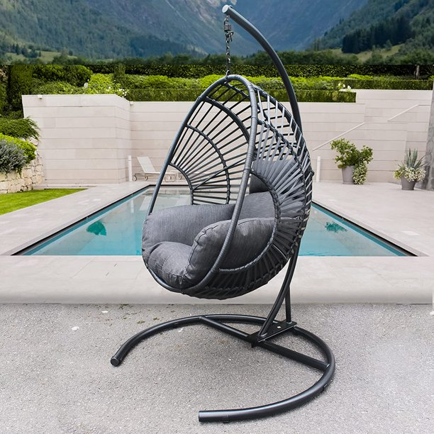 KD Structure Hanging Egg Chair Hot Selling Outdoor Rattan Swings Modern Single Wicker Patio Garden Furniture