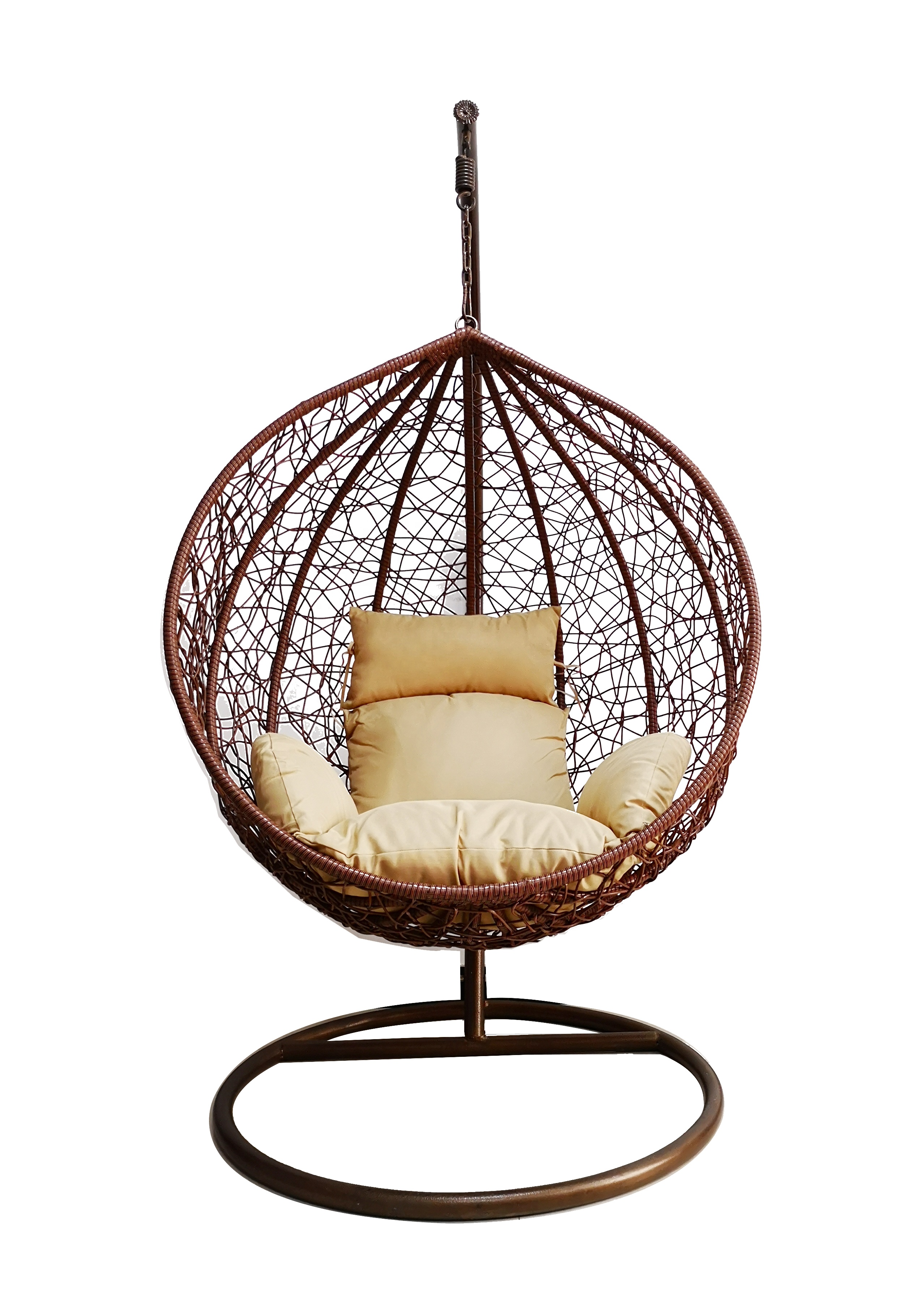 Daijia Indoor Outdoor Wicker Rattan Patio Basket Hanging  swing Cocoon Egg Chair