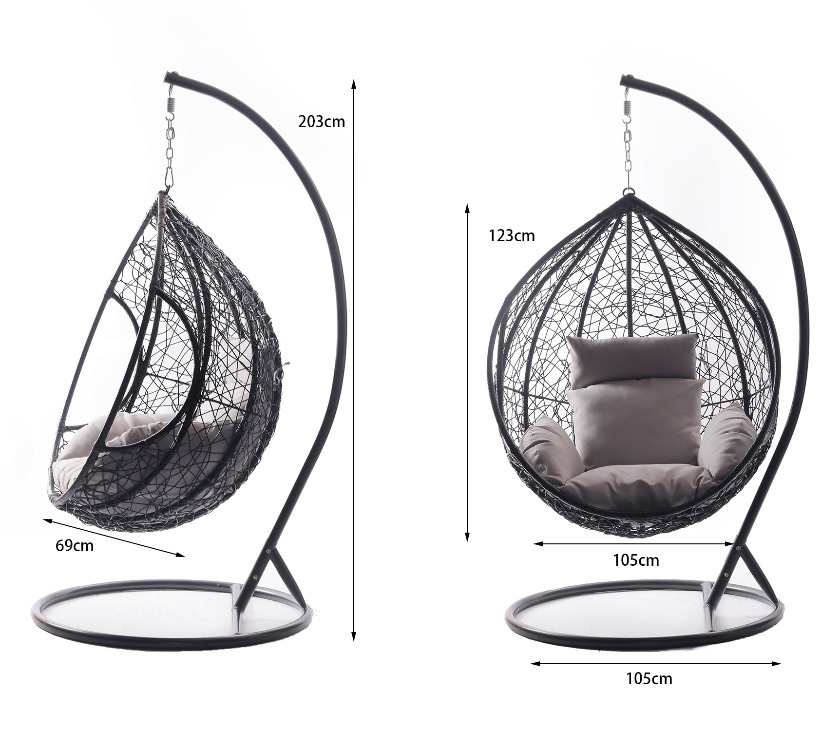 Modern Indoor Home Garden Swinging Seats Outdoor Wicker Hanging Swing Egg Chair