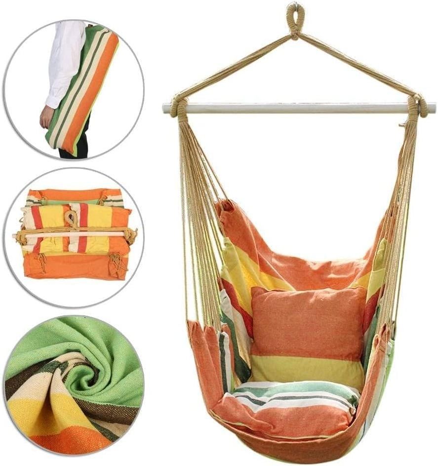 Large Soft Comfort Canvas Hanging Rope Swing Hammock Swing Chair