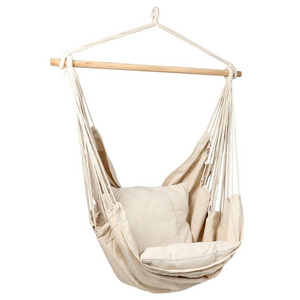 Portable Outdoor Fine Cotton Weave Hammock Chair Hanging Rope Ceiling Swing Chair