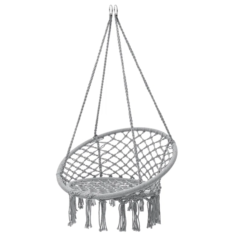 Outdoor Boho Hammock Hanging Chair Swing Cotton Rope Macrame Hanging Chair