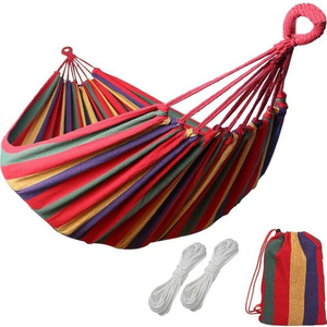 Garden Portable Lightweight Comfortable Cotton Fabric Canvas Baby Hammock For Camping