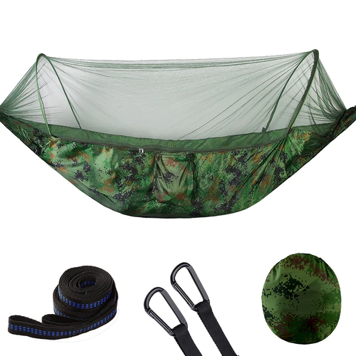 Double Lightweight Nylon Portable Camping Hanging Tent Hammock With Mosquito Net