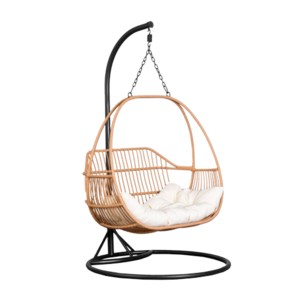 Outdoor Patio Garden 2 Person Rattan Double Hanging Hammock Wicker Egg Swing Chair