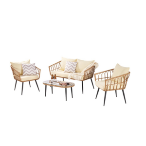 Modern Boho Style Outdoor Patio Dining Table Chair Wicker Rattan Garden Sofa Sets