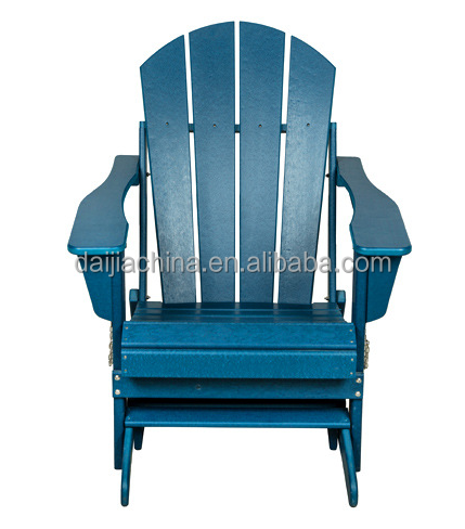 All-weather Folding PE Adirondack Separated Ottoman PS HDPE PE adirondack chair with Cup-holder