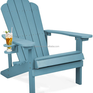 Adirondack Chair with Cup Holder Weather Resistant 1 Chair Patio Plastic