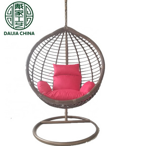 Outdoor swing chair with metal frame egg shape purple patio swings